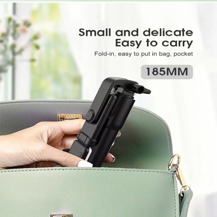 Selfie Stick With LED Light Wireless Bluetooth Foldable Mini Tripod Stand Mobile Holder With Fill Light Shutter Remote Control For IOS Android