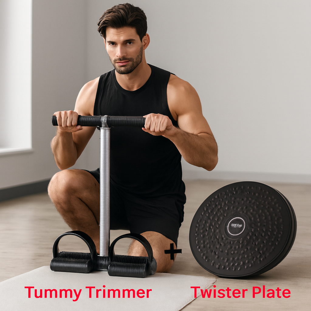 Twister Exercise Machine & Tummy Trimmer | Home Gym Fitness Equipment Set (Double Spring)