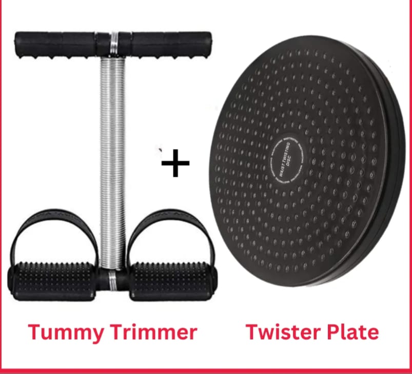 Twister Exercise Machine & Tummy Trimmer | Home Gym Fitness Equipment Set (Double Spring)