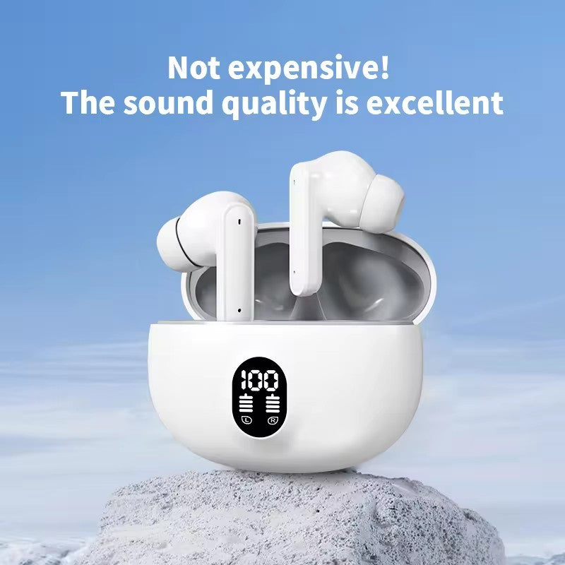 Professional Display Earbuds STEREO 895B Wireless Bluetooth Earbuds | Mic in-Ear Headphones with LED Display | Type C Fast Charging | Bluetooth 5.3 for Android/iPhone